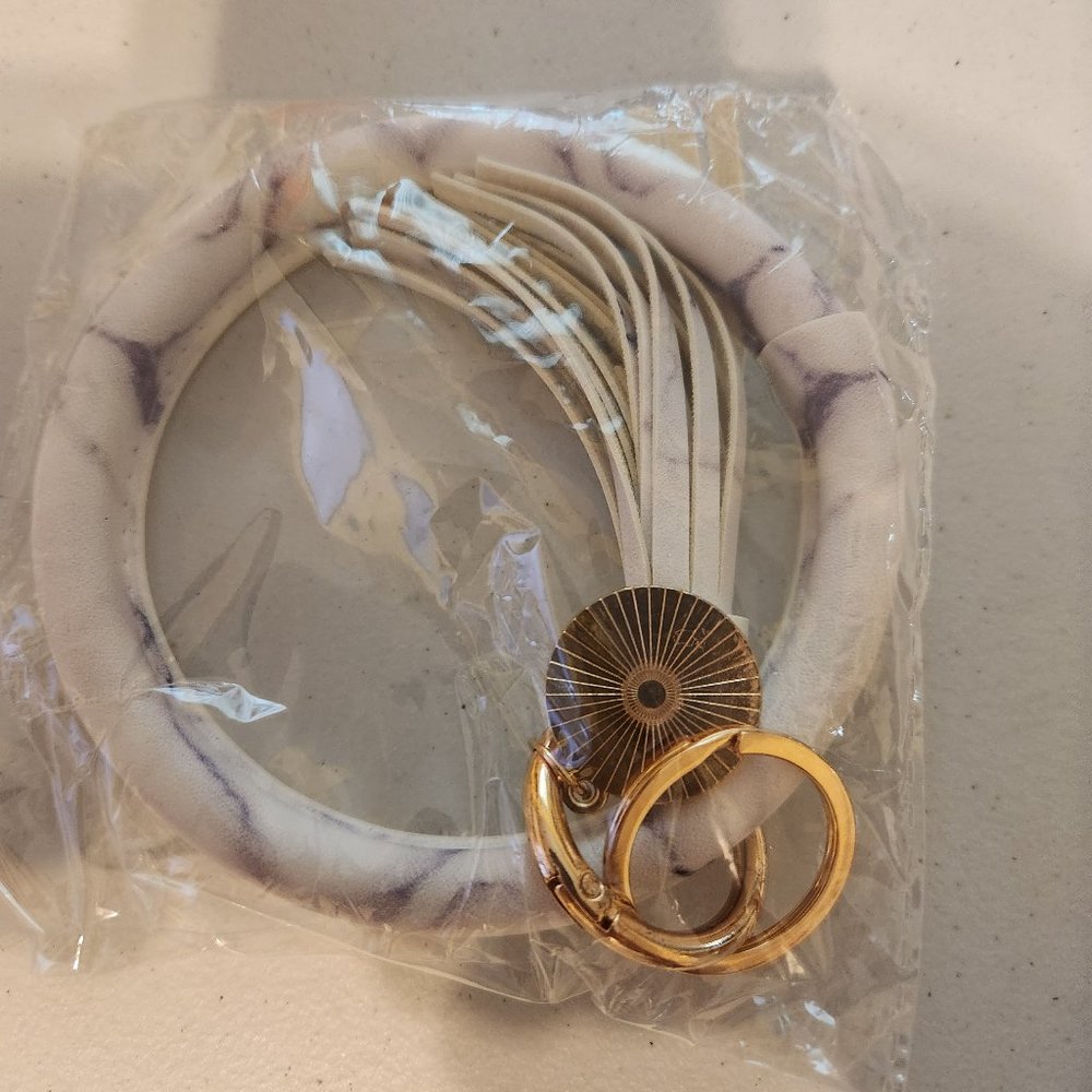 Faux leather bracelet and keychain
